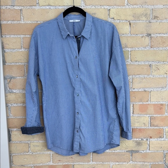 Esprit - EDC Tops - Esprit -EDC Blue and White Striped Shirt